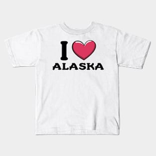 I Love Alaska State Kids T-Shirt